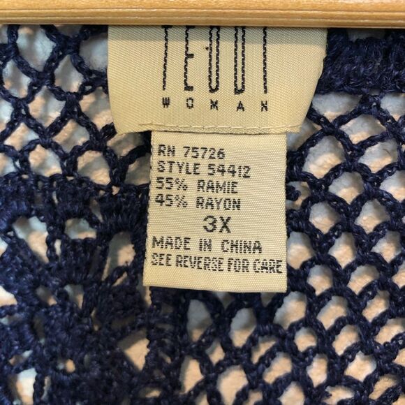 Vintage Teddi Crochet Open Knit Cardigan Short Sleeve Cottagecore Boho - Picture 4 of 10